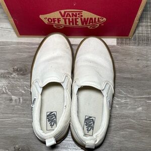Vans Cream Slip-On Shoes
